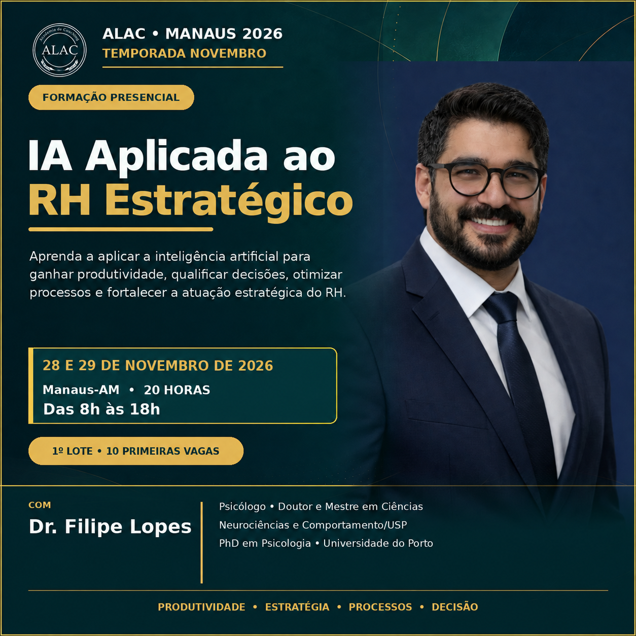 Arte oficial da formação IA Aplicada ao RH Estratégico